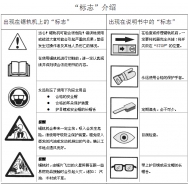 出現在鋸軌機及說明書上的＂標志＂解釋